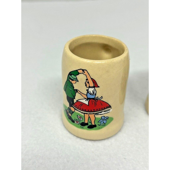 Vintage Miniature German Stein Ceramic/Stoneware Mugs Set of 5 - 2" Tall Tiny - Picture 3 of 9